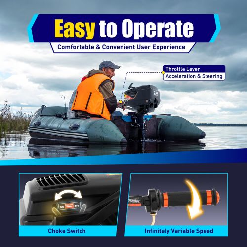 3.6hp boat engine water cooling cdi system 2 stroke gas-powered outboard motor