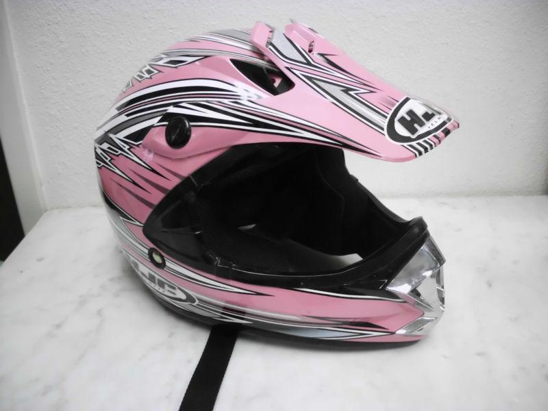 Hjc pink silver arena motorcycle moto bike helmet youth small girls