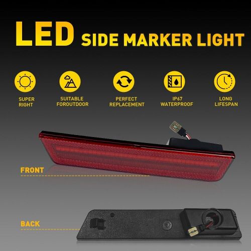 Red led rear side marker light lamp for 2008-14 dodge challenger/2011-14 charger