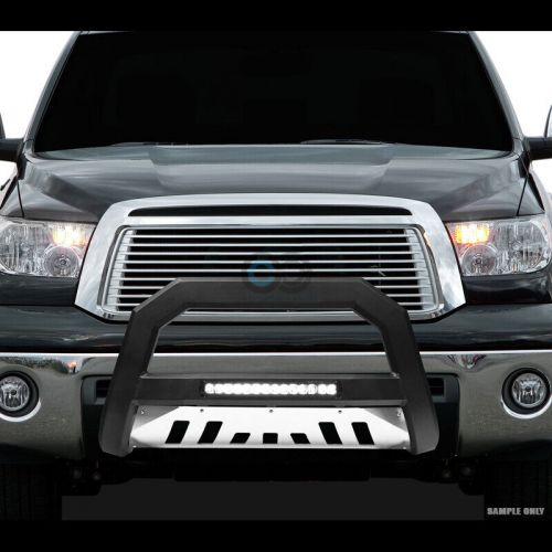 Fits 16-22 toyota tacoma matte blk/ss skid avt aluminum led light bull bar guard