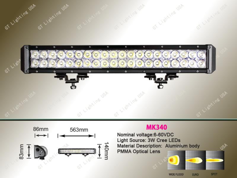 120w 22" led offroad light bar 3 watt x 40pcs 120w cree leds 