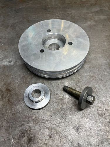 2v groove blower pulley, sbc, weiand, #7036, #7037, 2 1/4&#034; register. 6.5&#034; o.d.