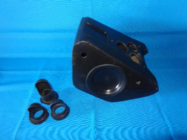 Air filter box blue bultaco sherpa 6 speed is fiberglass, with three round rubbe