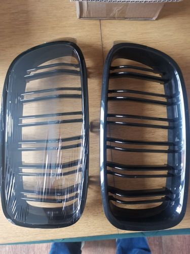 Bmw 3 series f30 f31 m3 style double slat front kidney grill gloss black 2012-18