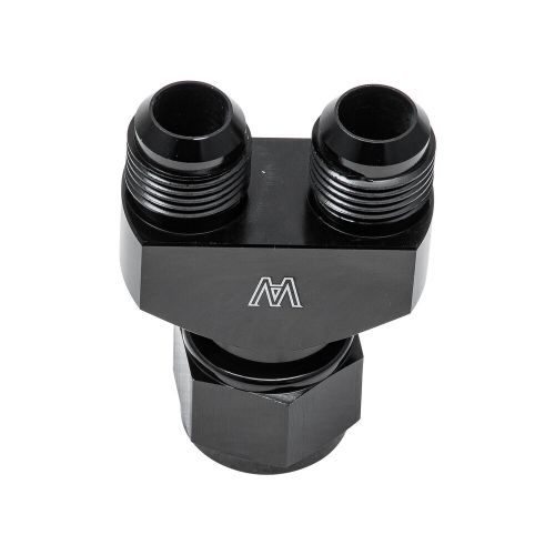 Y block adapter fitting -12 an female to parallel exit dual -10 an male aluminum