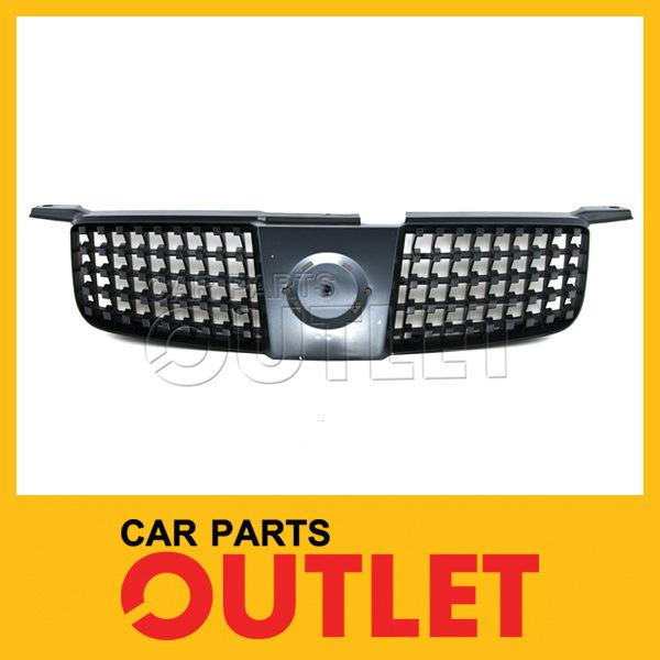 06 nissan sentra grille matte black body insert silver plastic panel base/s 4dr