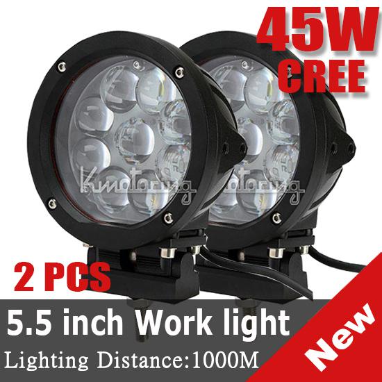 2x 5.5inch 45w cree led spot work light offroad lamp car truck jeep replace hid 