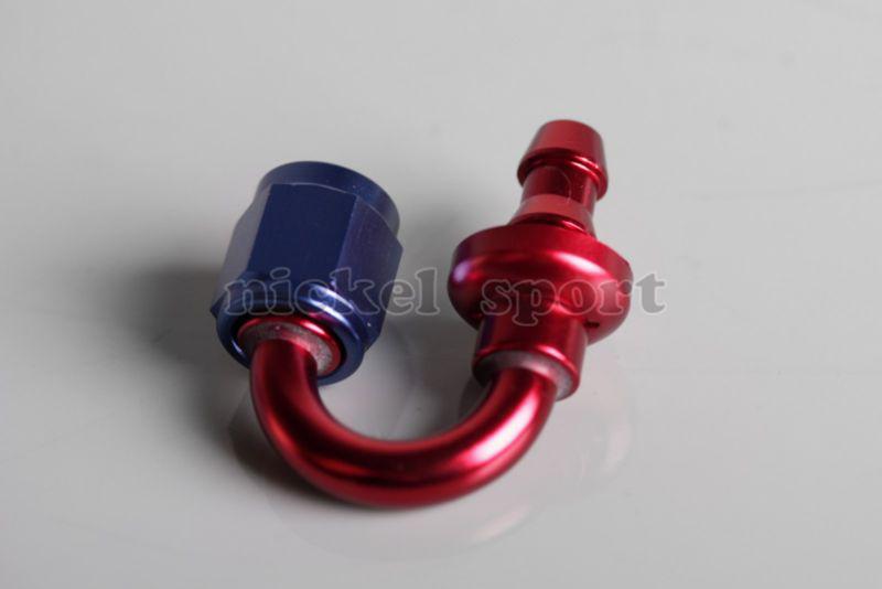 12 an push on hose end 180° aluminum fitting adapter