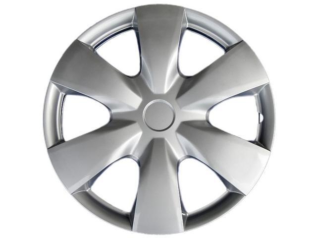 Toyota yaris oem replacement hub caps 15 inch silver abs wheel cover, set of 4