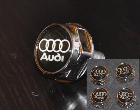 4pcs new for audi all model chrome metal license plate frame bolt screws audi  