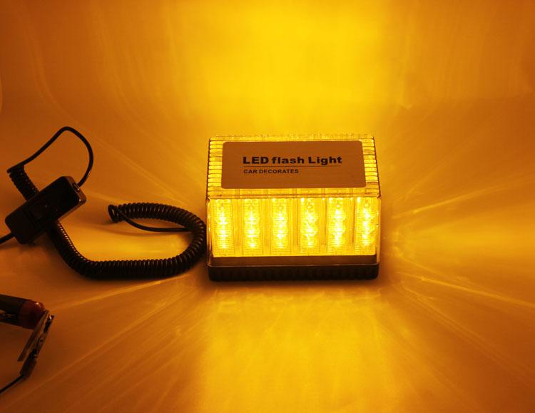 48 led amber light waterproof magnets auto van strobe emergency flash lights new