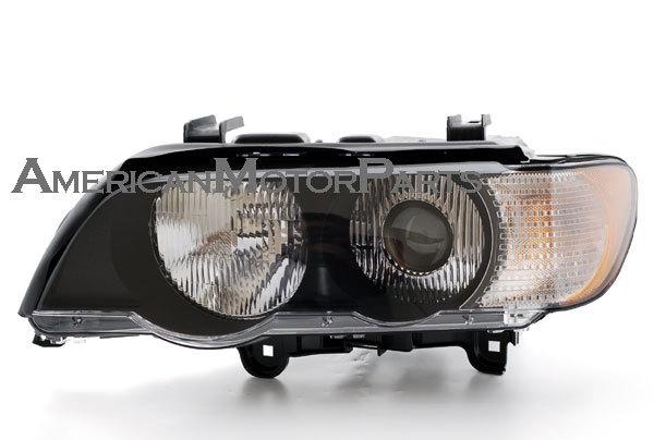 Depo pair replacement headlight w/ white corner light hid 00-03 bmw x5