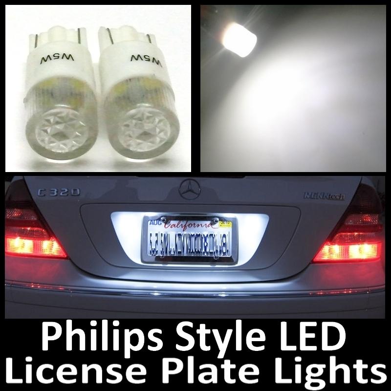 White philips style t10 w5w 168 2825 194 led license plate tag light bulbs #z9