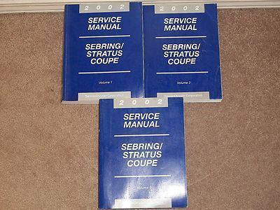 2002 dodge stratus\chrysler sebring coupe factory issue repair manual set