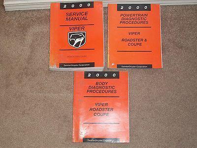 2000 dodge viper service manual set