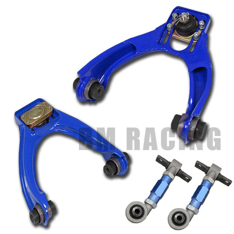 Gsp 96-00 civic ek em1 front upper a-arm rear adjustable control camber kit blue