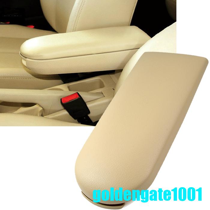 Beige leather center console armrest lip hatch cover padding for 99-04 vw jetta 