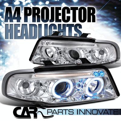 For 1996-1999 audi a4 b5 led dual halo projector head lights lamps