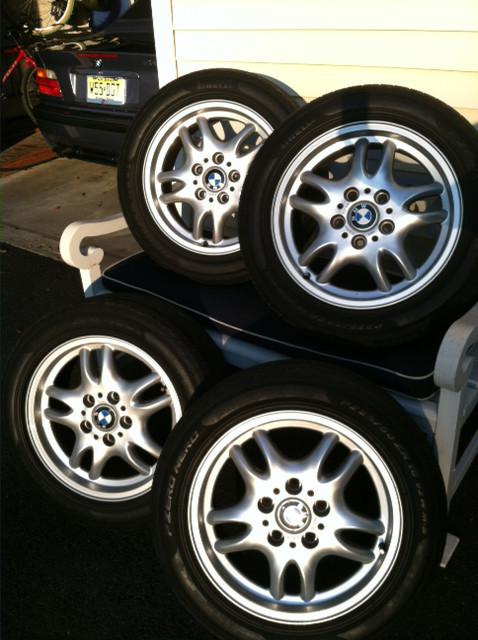 4 bmw e36 16" m alloy oem wheels style 30 + pirelli p-zero nero tires 