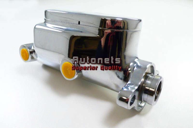 Chrome aluminum gm brake master cylinder 1" bore smooth top 4 port hot rat rod