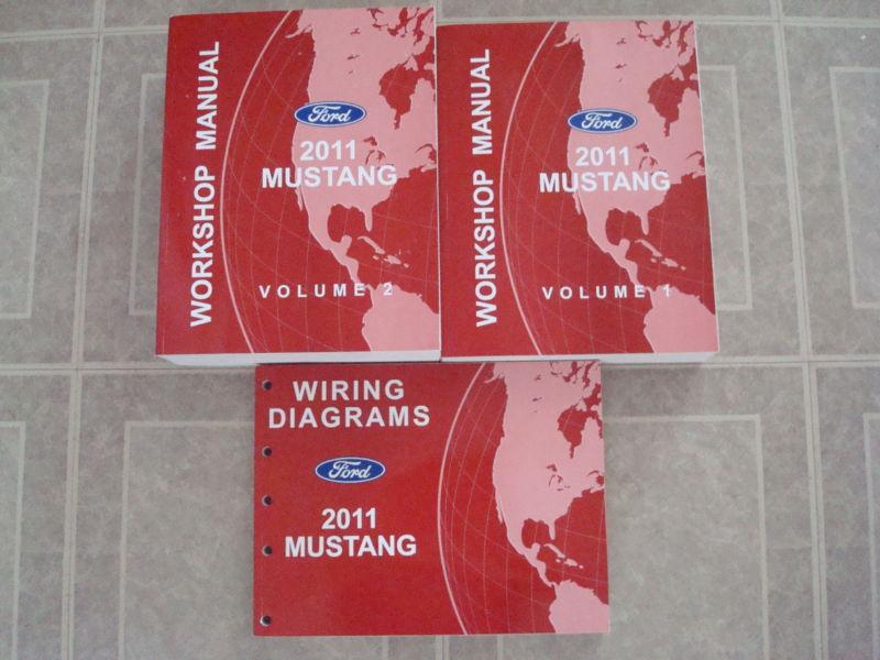 2011 ford mustang gt shelby mach cobra work shop service repair manual book set