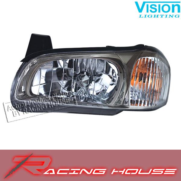 L/h headlight driver side lamp kit unit w/black bezel 00-01 nissan maxima