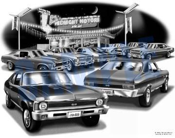 Chevy nova 1970 ss muscle car auto art print   ** free usa shipping **