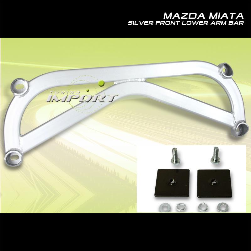 99 00 01-03 mazda miata mx5 silver front lower arm bar performance upgrade kits