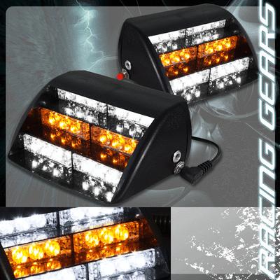 1x universal 18 amber white led interior warning signal flash strobe lights unit