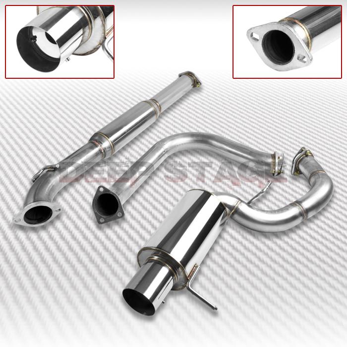 Stainless cat back exhaust 4" tip muffler 00-05 mitsubishi eclipse 3g v6 gt/gts