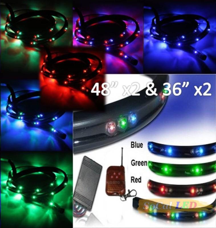 7 color led underbody under car lights kit + remote + sound activate effect s6