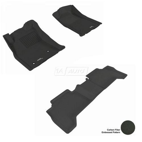 Custom fit floor liner black front rear kit set for 05-11 tacoma crew double cab