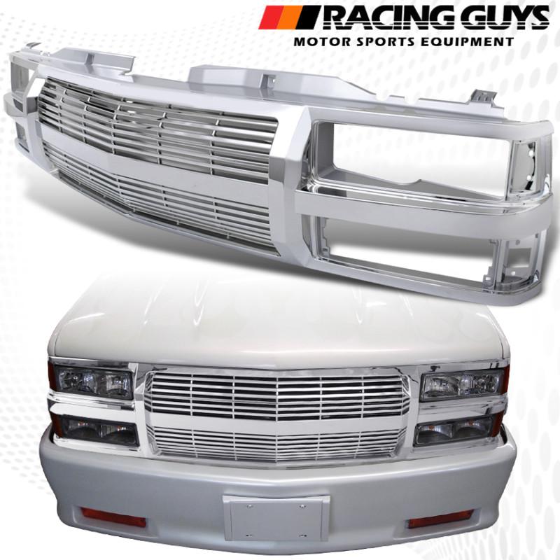 1994-2002 chevy silverado c/k billet style chrome front upper grill tahoe grill 