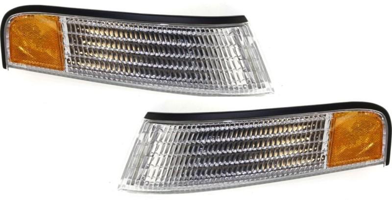 Corner light lamp lens & housing pair set (driver & passenger side, qty 2)