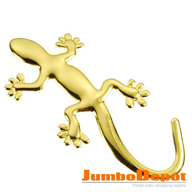 3d metal golden tone lizard shaped decal car sticker decor 1p hot universal fits