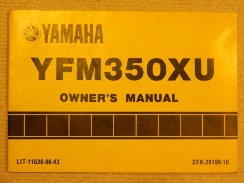 Owner's manual – 1988 yfm350x - warrior (yfm350xu) – yamaha – lit-11626-06-43