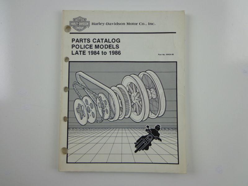 Harley davidson late 1984-86 police models parts catalog 99454-86