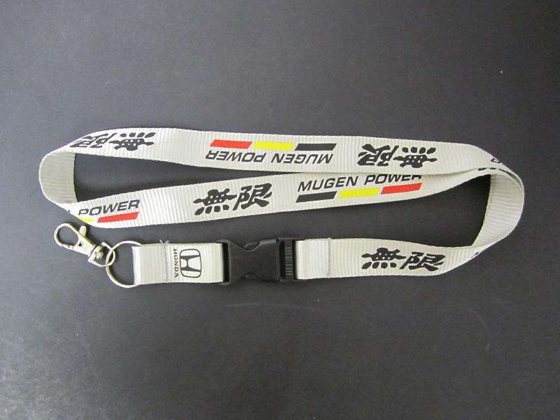 Mugen silver white lanyard neck  key chain strap quick release honda acura civic