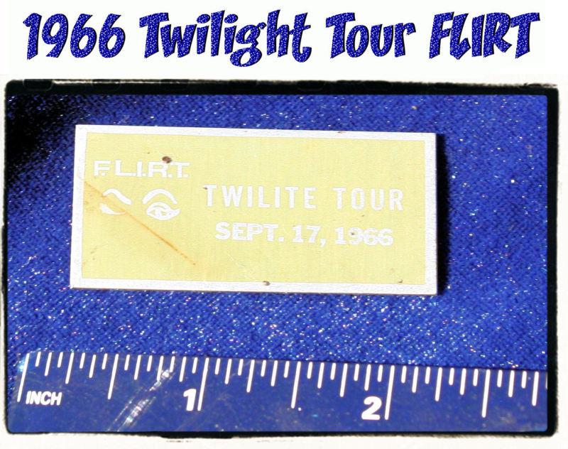 Corvette trophy type dash tag flirt sep 17 1966 car rally  1958 1959 1960 1962