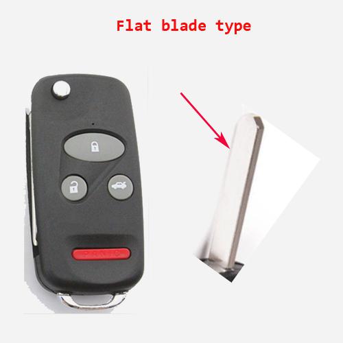 Flat blade remote key flip fob replacement case shell for honda crv odyssey2.4