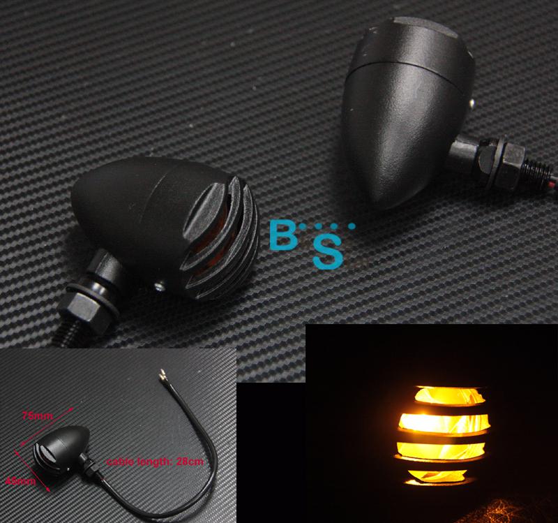 Black turn signal lights blinker amber harley chopper sportster dyna softail