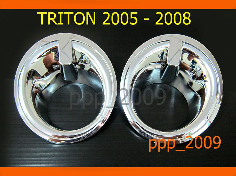 Chrome fog lights spot lamp cover trim surround mitsubishi l200 triton 05 - 08