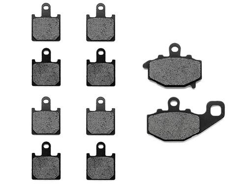 Front + rear carbon kevlar brake pads for 2007-2011 kawasaki zx6r zx600