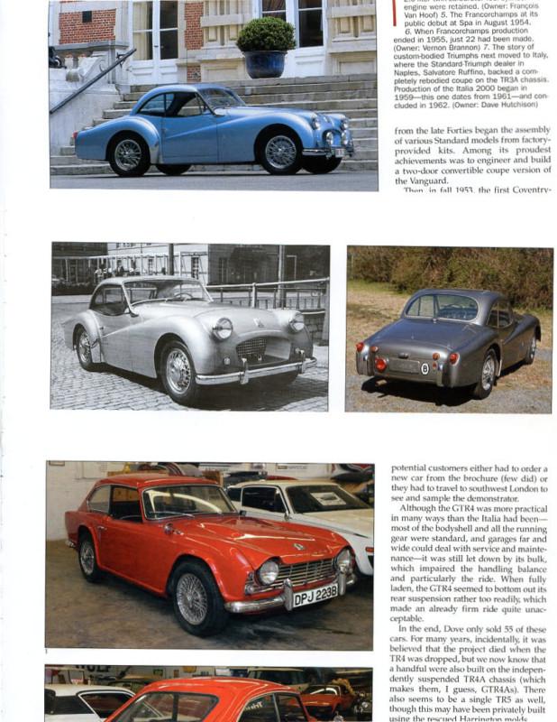 1954 - 1964 triumph coupes 8 pg article tr2 gtr4 2000 tr4