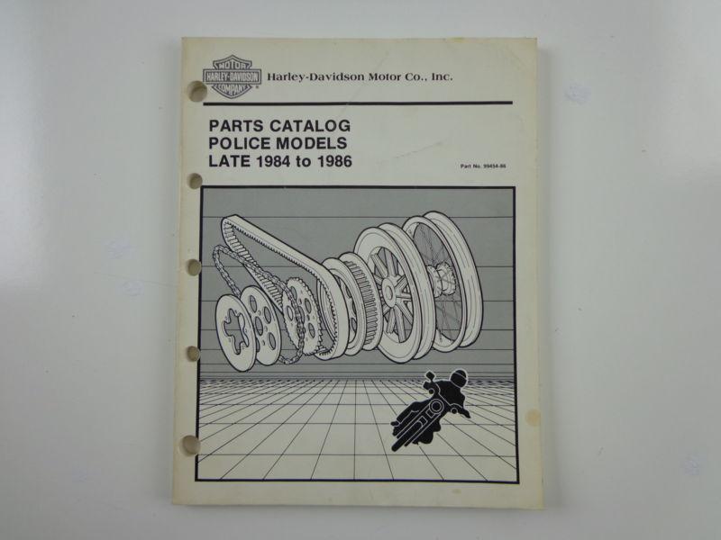 Harley davidson late 1984-86 police models parts catalog 99454-86