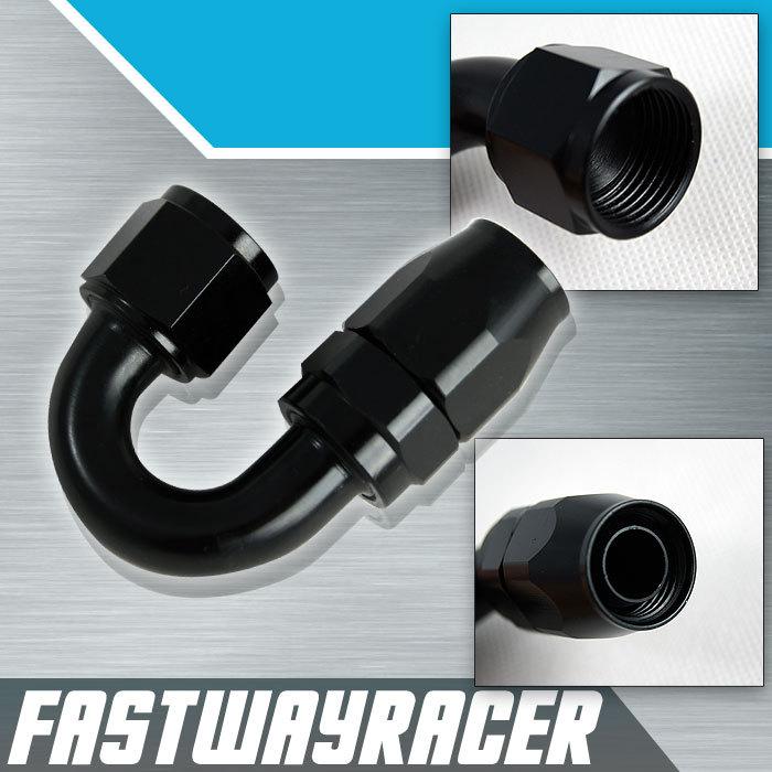 180 degree -8 an push on lock fuel oil fluid air line hose end fitting adapter