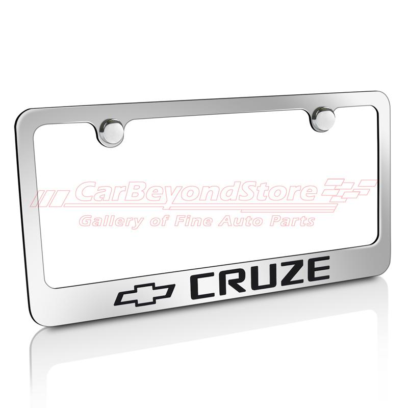 Chevrolet cruze chrome metal license plate frame + free gift, licensed