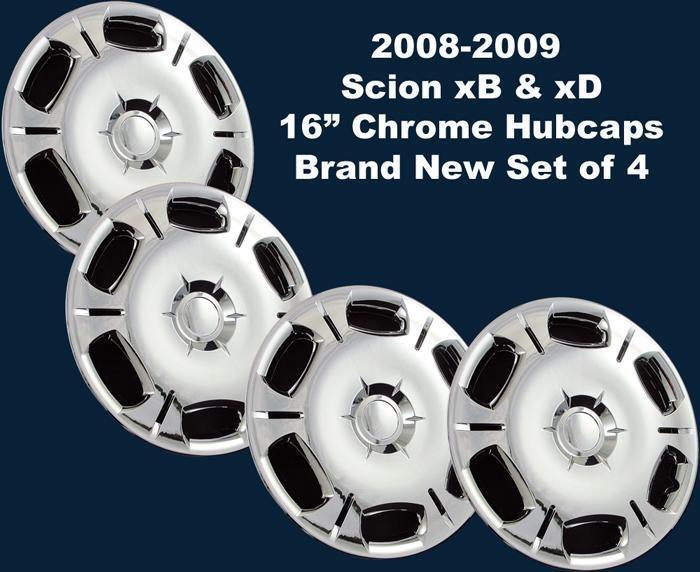 '08 09 scion xb & xd 16" chrome replica hubcaps new set of 4 cci part # 446-16c
