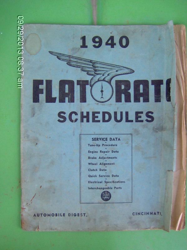 Vintage 1940 flat rate schedules. automobile digest. service data. free ship.