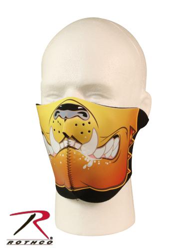 2 in 1 reversible motorcycle biker, ski neoprene face mask -halfl face bulldog